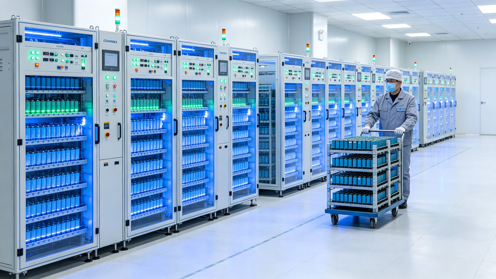 Battery cell grading and aging center