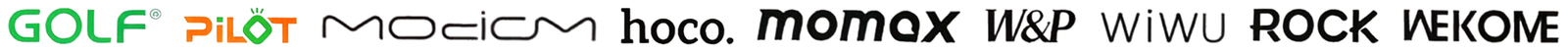 GOLF, PiLOT, modicm, hoco, momax, W&P, WiWU, ROCK, WEKOME